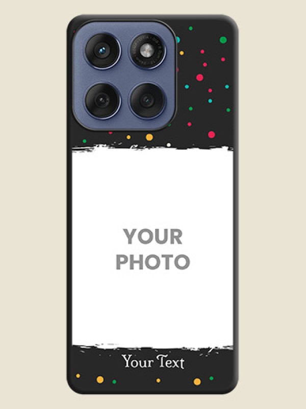 Custom Multicolor Dotted Pattern with Text On Space Black Custom Soft Matte Mobile Back Cover - Motorola Edge 60 Fusion - alternate view