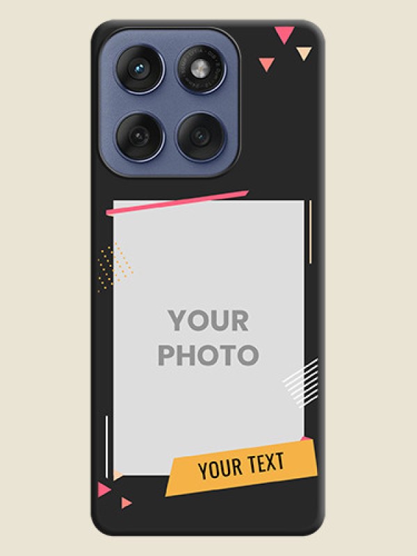 Custom Photo Frame with Triangle Small Dots on Photo On Space Black Custom Soft Matte Mobile Back Cover - Motorola Edge 60 Fusion - alternate view