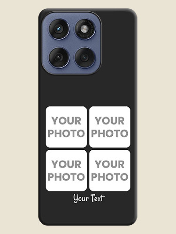 Custom Floral Art with 6 Image Holder on Photo On Space Black Custom Soft Matte Mobile Back Cover - Motorola Edge 60 Fusion - alternate view