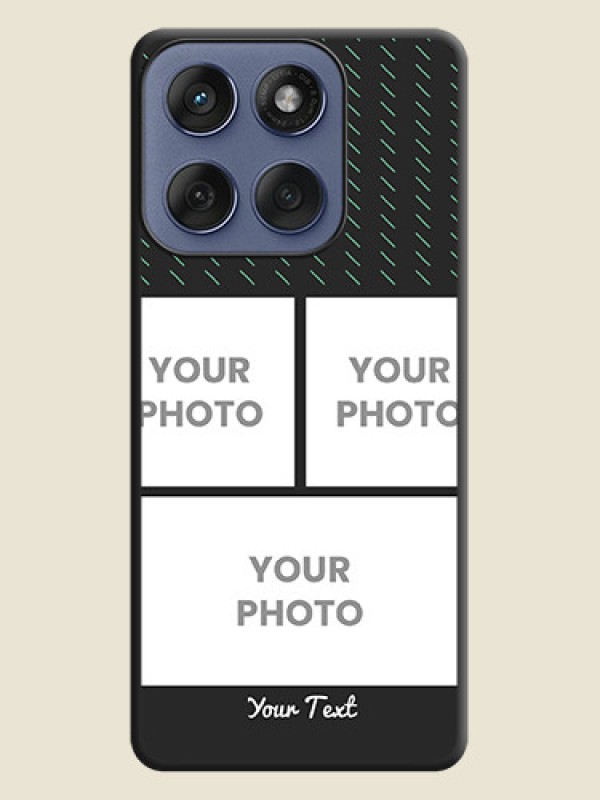 Custom Cross Dotted Pattern with 2 Image Holder On Space Black Custom Soft Matte Mobile Back Cover - Motorola Edge 60 Fusion - alternate view