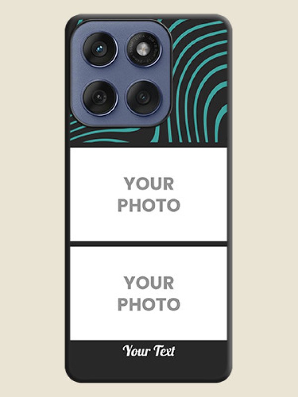 Custom Wave Pattern with 2 Image Holder On Space Black Custom Soft Matte Mobile Back Cover - Motorola Edge 60 Fusion - alternate view
