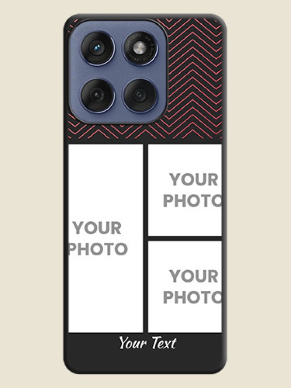 Custom Wave Pattern with 3 Image Holder On Space Black Custom Soft Matte Mobile Back Cover - Motorola Edge 60 Fusion - alternate view