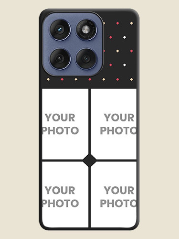 Custom Multicolor Dotted Pattern with 4 Image Holder On Space Black Custom Soft Matte Mobile Back Cover - Motorola Edge 60 Fusion - alternate view
