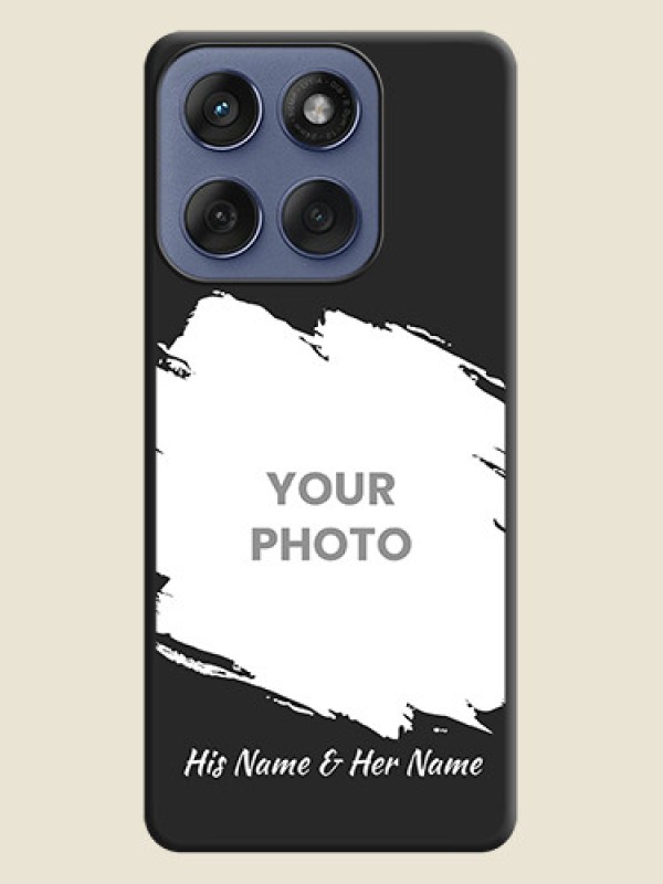 Custom Grunge Brush Strokes on Photo On Space Black Custom Soft Matte Mobile Back Cover - Motorola Edge 60 Fusion - alternate view