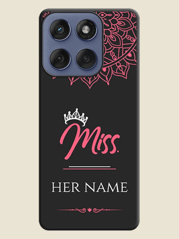 Custom Mrs Name with Floral Design On Space Black Custom Soft Matte Mobile Back Cover - Motorola Edge 60 Fusion - alternate view