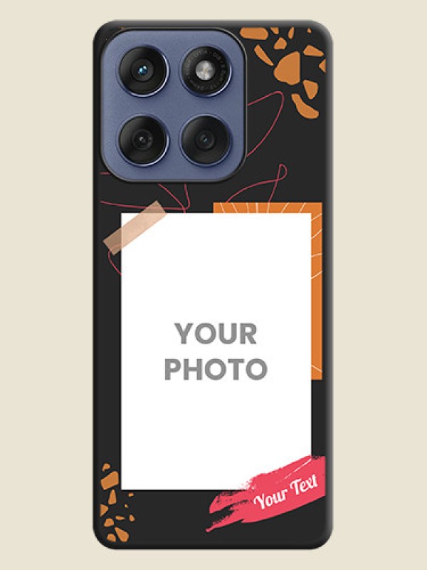 Custom Orange Photo Frame On Space Black Custom Soft Matte Mobile Back Cover - Motorola Edge 60 Fusion - alternate view