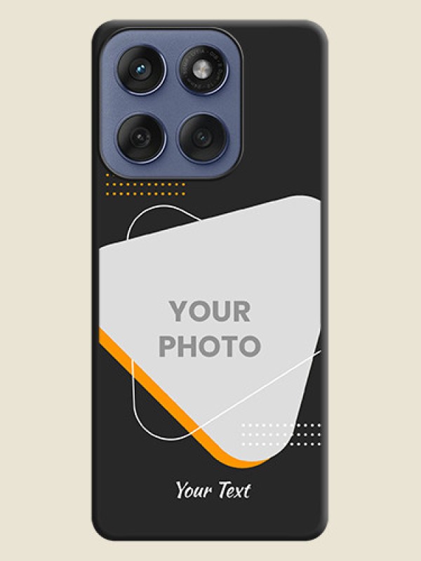 Custom Yellow Triangle on Photo On Space Black Custom Soft Matte Mobile Back Cover - Motorola Edge 60 Fusion - alternate view