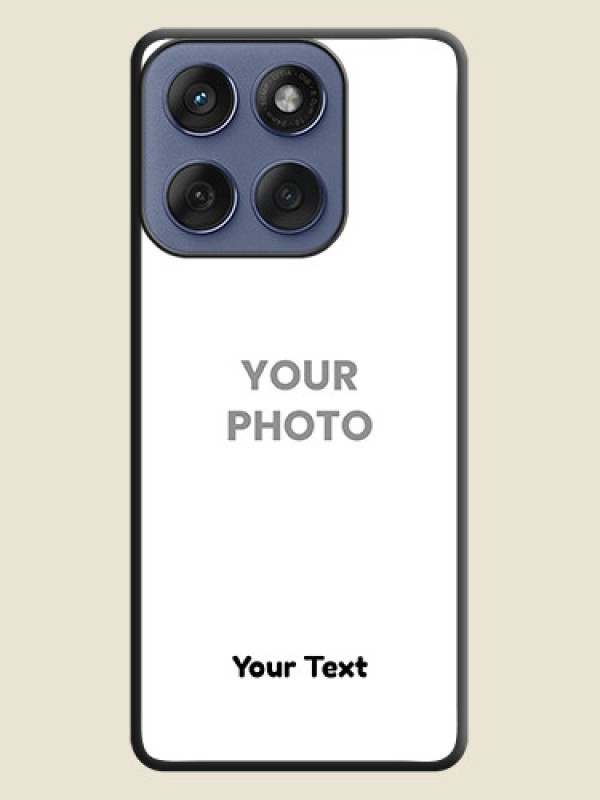 Custom Full Single Pic Upload With Text On Space Black Custom Soft Matte Mobile Back Cover - Motorola Edge 60 Fusion - alternate view