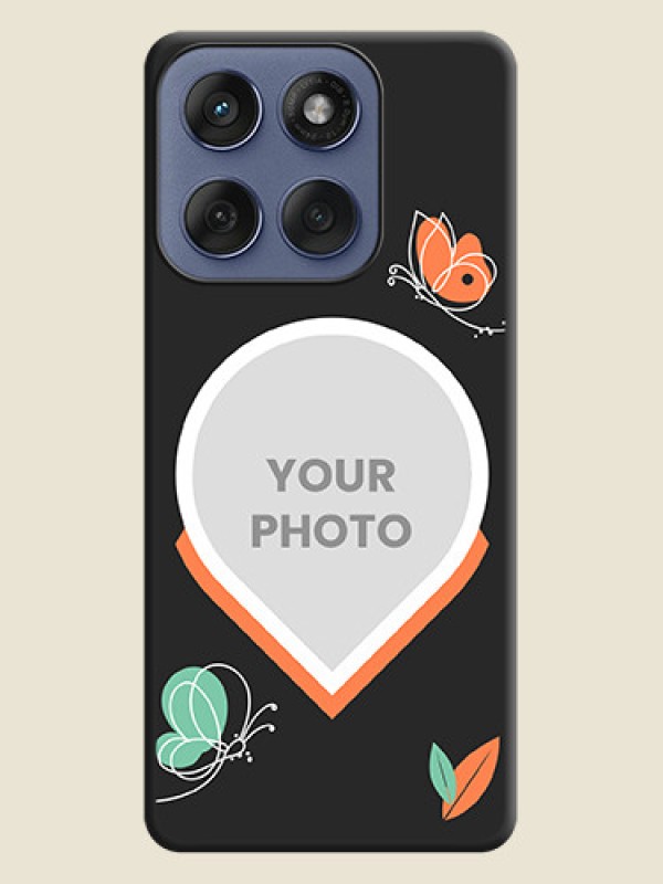 Custom Upload Pic With Simple Butterly Design On Space Black Custom Soft Matte Mobile Back Cover - Motorola Edge 60 Fusion - alternate view