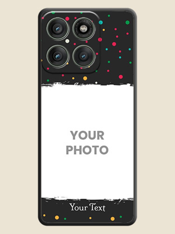 Custom Multicolor Dotted Pattern with Text On Space Black Custom Soft Matte Mobile Back Cover - Motorola Edge 60 Pro 5G - alternate view