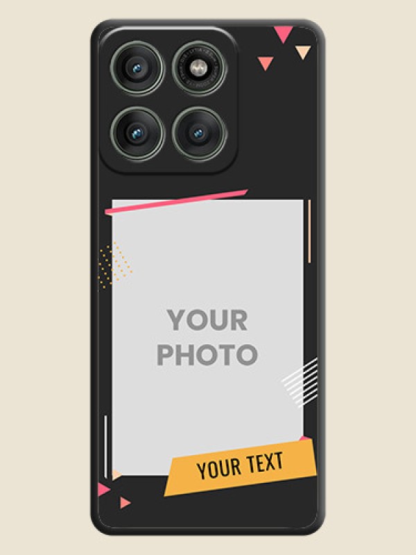 Custom Photo Frame with Triangle Small Dots on Photo On Space Black Custom Soft Matte Mobile Back Cover - Motorola Edge 60 Pro 5G - alternate view