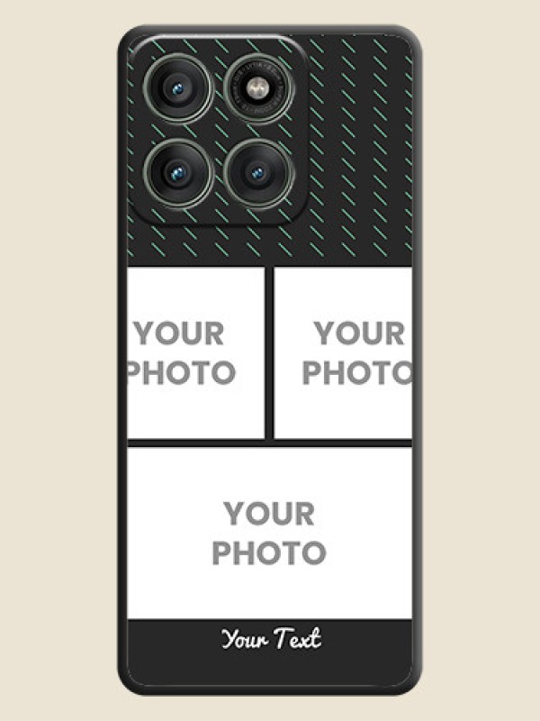 Custom Cross Dotted Pattern with 2 Image Holder On Space Black Custom Soft Matte Mobile Back Cover - Motorola Edge 60 Pro 5G - alternate view