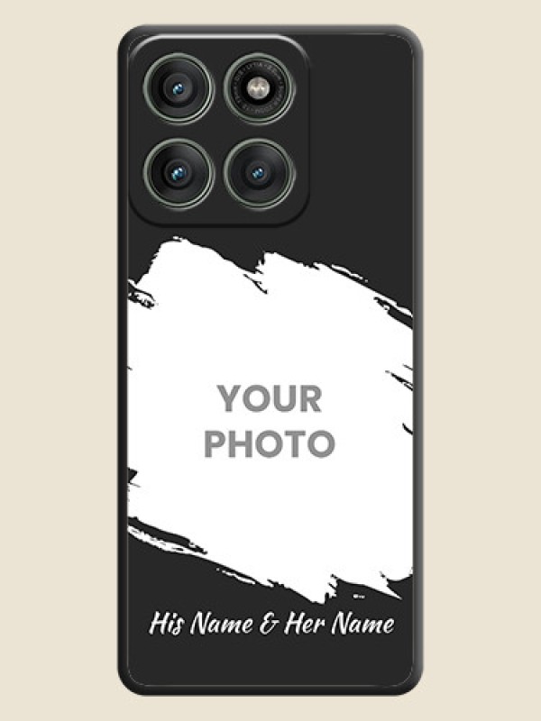 Custom Grunge Brush Strokes on Photo On Space Black Custom Soft Matte Mobile Back Cover - Motorola Edge 60 Pro 5G - alternate view