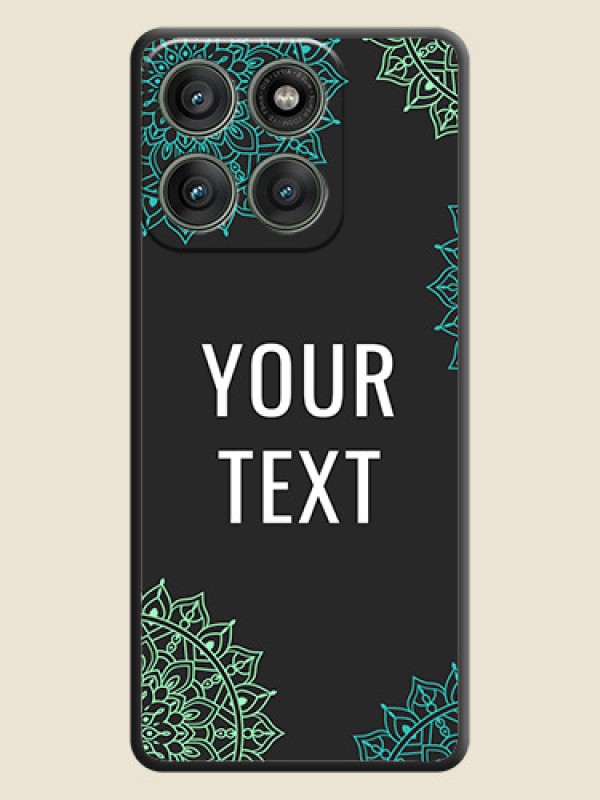 Custom Your Name with Floral Design On Space Black Custom Soft Matte Mobile Back Cover - Motorola Edge 60 Pro 5G - alternate view