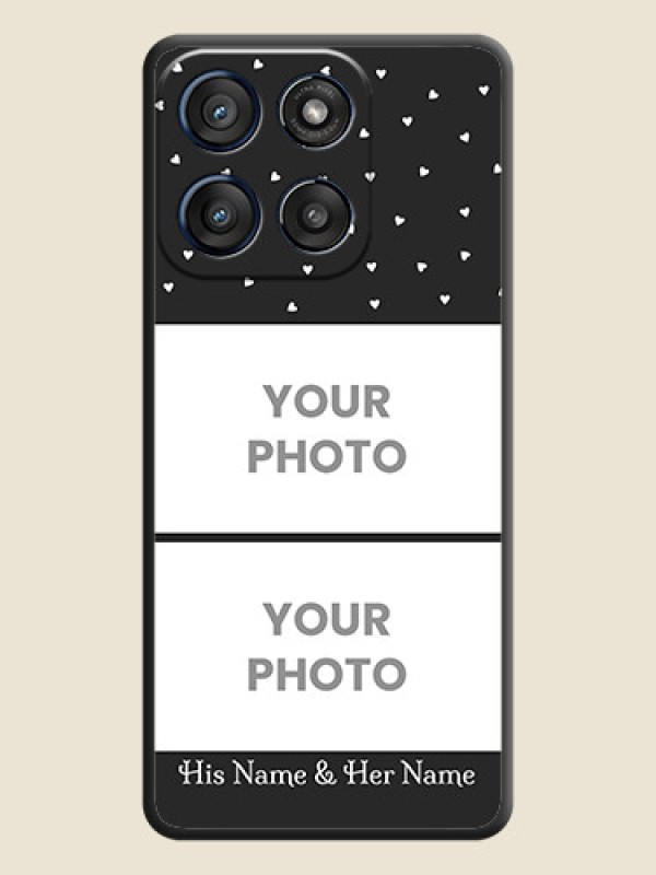 Custom Miniature Love Symbols with Name On Space Black Custom Soft Matte Mobile Back Cover - Motorola Edge 60 Stylus - alternate view