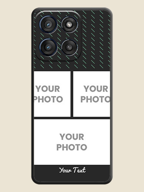 Custom Cross Dotted Pattern with 2 Image Holder On Space Black Custom Soft Matte Mobile Back Cover - Motorola Edge 60 Stylus - alternate view
