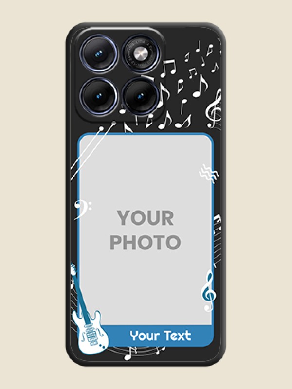 Custom Musical Theme Design with Text on Photo On Space Black Custom Soft Matte Mobile Back Cover - Motorola Edge 70 5G - alternate view