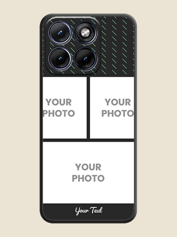 Custom Cross Dotted Pattern with 2 Image Holder On Space Black Custom Soft Matte Mobile Back Cover - Motorola Edge 70 5G - alternate view