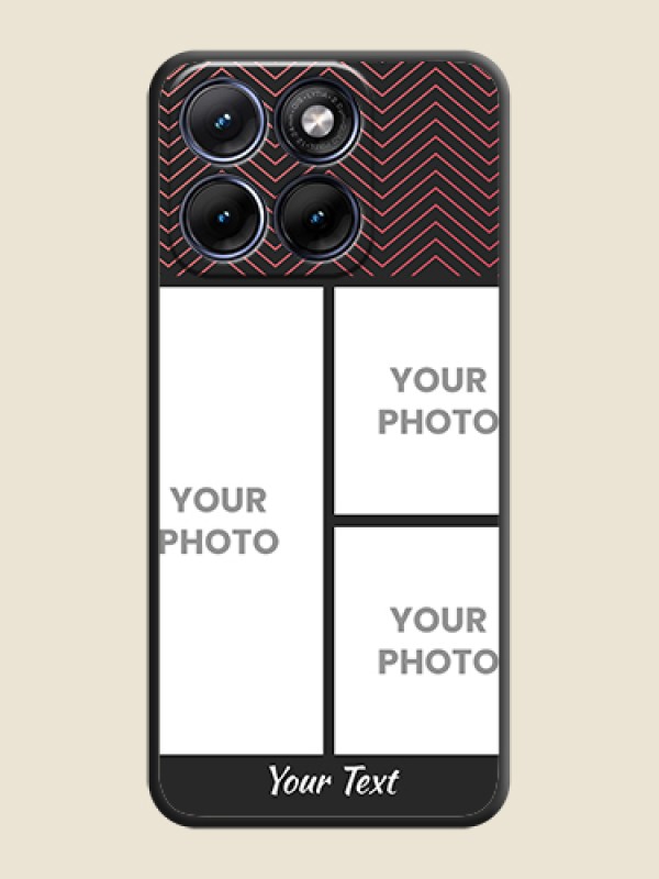 Custom Wave Pattern with 3 Image Holder On Space Black Custom Soft Matte Mobile Back Cover - Motorola Edge 70 5G - alternate view