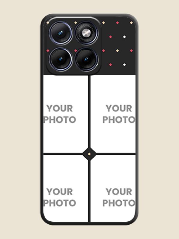 Custom Multicolor Dotted Pattern with 4 Image Holder On Space Black Custom Soft Matte Mobile Back Cover - Motorola Edge 70 5G - alternate view