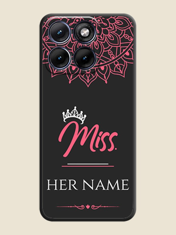 Custom Mrs Name with Floral Design On Space Black Custom Soft Matte Mobile Back Cover - Motorola Edge 70 5G - alternate view