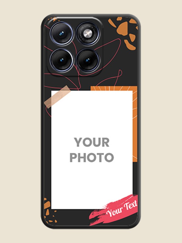 Custom Orange Photo Frame On Space Black Custom Soft Matte Mobile Back Cover - Motorola Edge 70 5G - alternate view