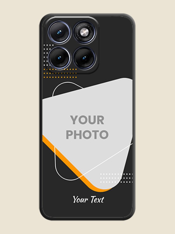 Custom Yellow Triangle on Photo On Space Black Custom Soft Matte Mobile Back Cover - Motorola Edge 70 5G - alternate view