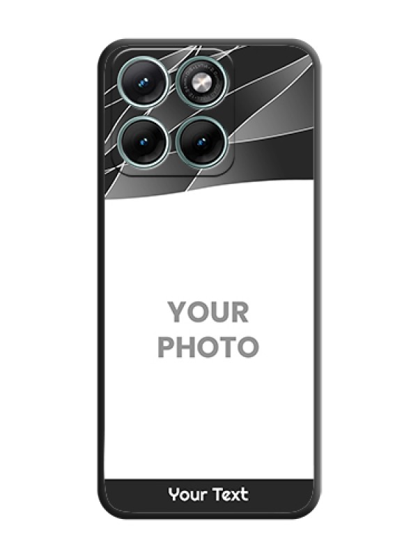 Custom Mixed Wave Lines on Photo On Space Black Custom Soft Matte Mobile Back Cover - Motorola Edge 70 Fusion - alternate view