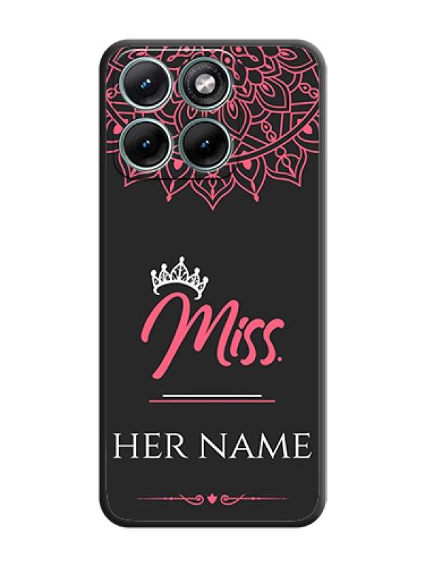 Custom Mrs Name with Floral Design On Space Black Custom Soft Matte Mobile Back Cover - Motorola Edge 70 Fusion - alternate view