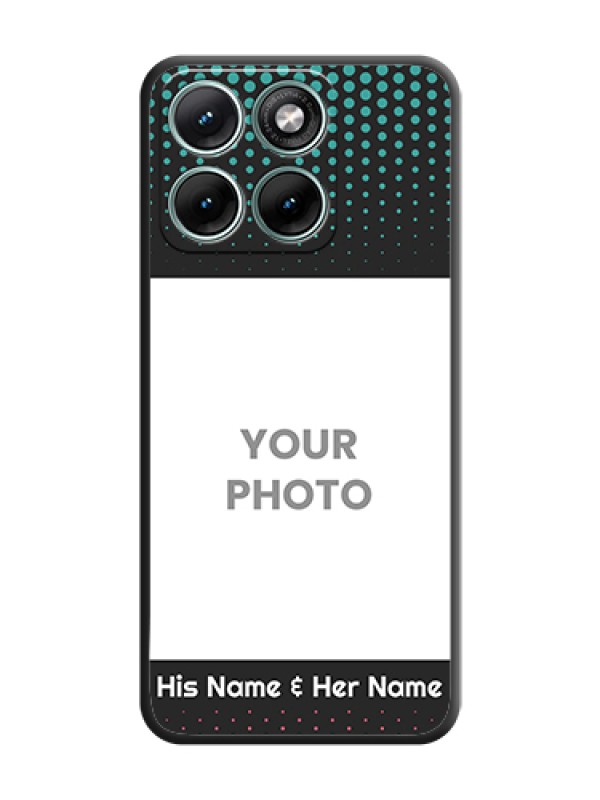 Custom Faded Dots with Grunge Photo Frame and Text On Space Black Custom Soft Matte Mobile Back Cover - Motorola Edge 70 Fusion - alternate view
