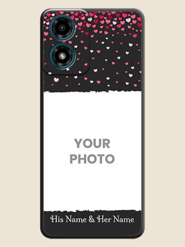 Custom Fall in Love with Your Partner - Photo on Space Black Soft Matte Phone Cover - Motorola G04 - alternate view