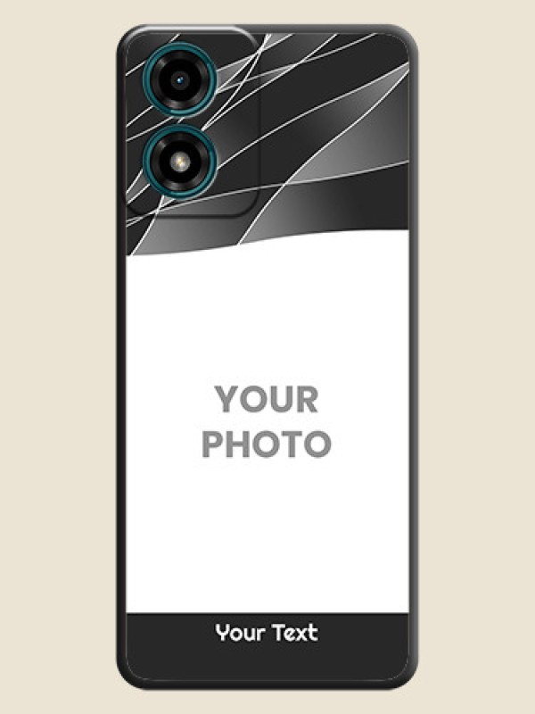 Custom Mixed Wave Lines on Photo On Space Black Custom Soft Matte Mobile Back Cover - Motorola G04s - alternate view