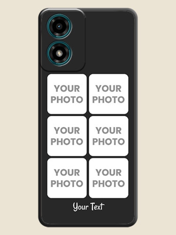 Custom Floral Art with 6 Image Holder on Photo On Space Black Custom Soft Matte Mobile Back Cover - Motorola G04s - alternate view