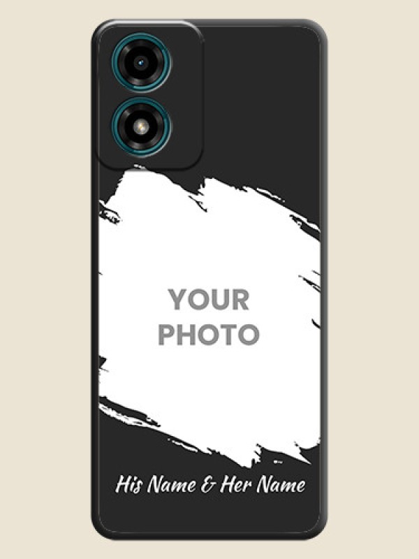Custom Grunge Brush Strokes on Photo  On Space Black Custom Soft Matte Mobile Back Cover - Motorola G04s - alternate view