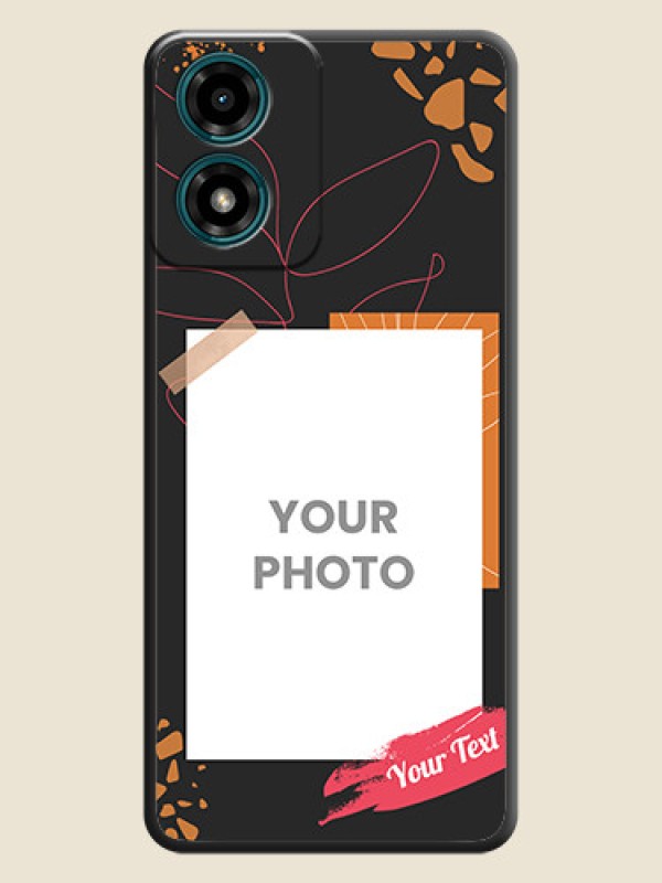 Custom Orange Photo Frame On Space Black Custom Soft Matte Mobile Back Cover - Motorola G04s - alternate view