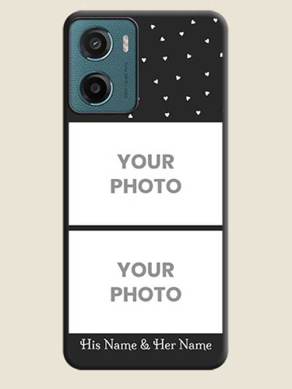 Custom Miniature Love Symbols with Name On Space Black Custom Soft Matte Mobile Back Cover - Motorola G05 - alternate view