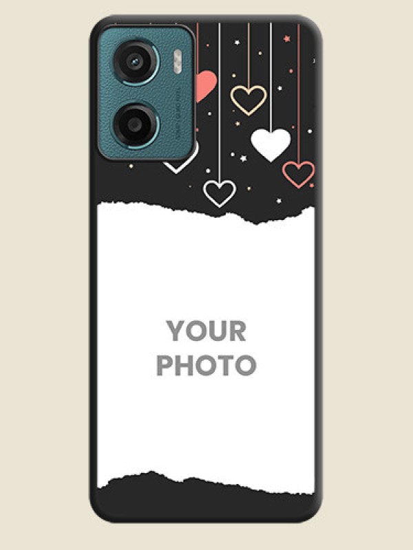 Custom Love Hangings with Splash Wave Picture On Space Black Custom Soft Matte Mobile Back Cover - Motorola G05 - alternate view