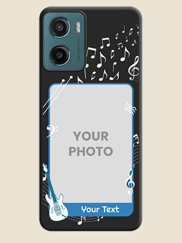 Custom Musical Theme Design with Text on Photo On Space Black Custom Soft Matte Mobile Back Cover - Motorola G05 - alternate view