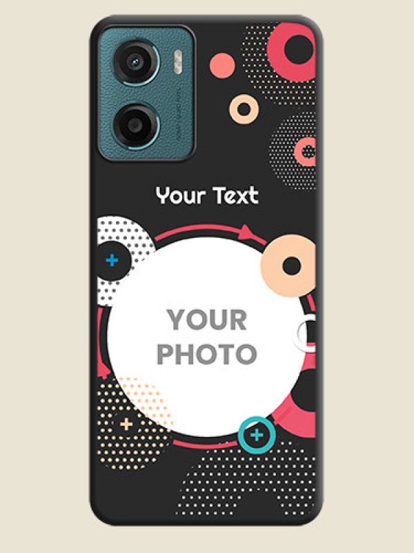 Custom Multicoloured Round Image On Space Black Custom Soft Matte Mobile Back Cover - Motorola G05 - alternate view