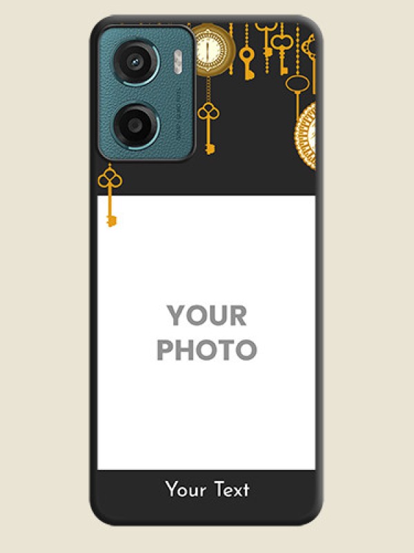 Custom Decorative Design with Text On Space Black Custom Soft Matte Mobile Back Cover - Motorola G05 - alternate view