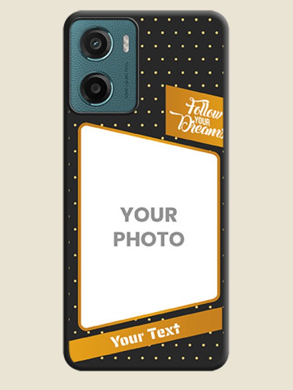 Custom Follow Your Dreams with White Dots On Space Black Custom Soft Matte Mobile Back Cover - Motorola G05 - alternate view