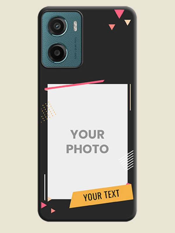 Custom Photo Frame with Triangle Small Dots on Photo On Space Black Custom Soft Matte Mobile Back Cover - Motorola G05 - alternate view