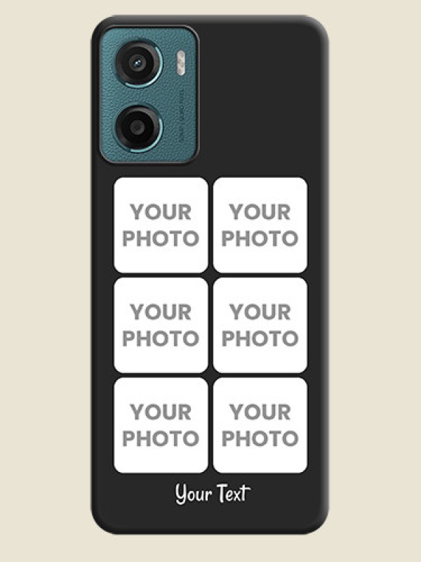 Custom Floral Art with 6 Image Holder on Photo On Space Black Custom Soft Matte Mobile Back Cover - Motorola G05 - alternate view