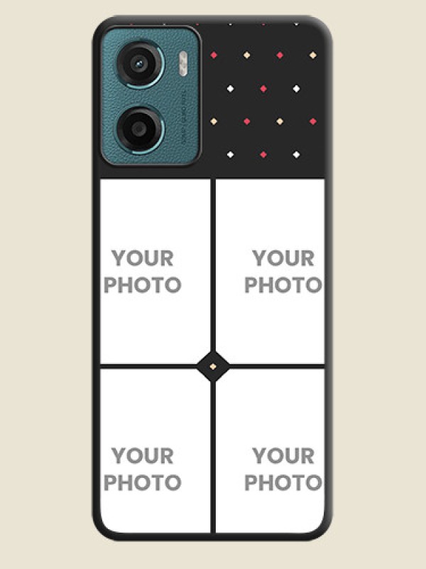 Custom Multicolor Dotted Pattern with 4 Image Holder On Space Black Custom Soft Matte Mobile Back Cover - Motorola G05 - alternate view
