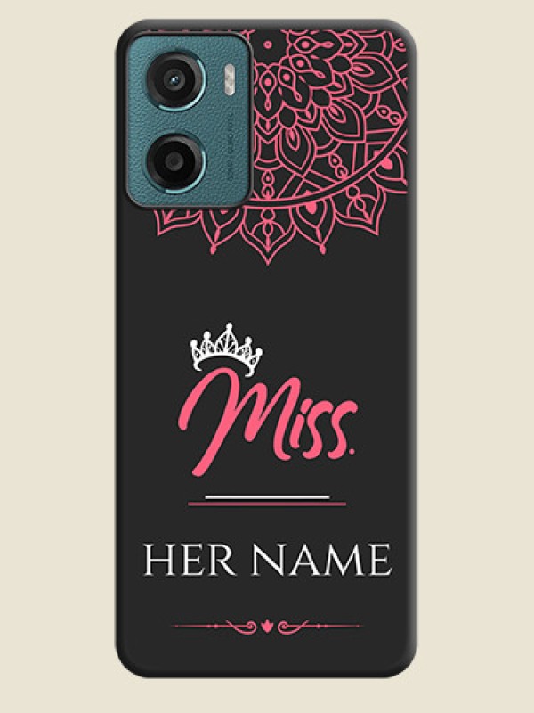 Custom Mrs Name with Floral Design On Space Black Custom Soft Matte Mobile Back Cover - Motorola G05 - alternate view