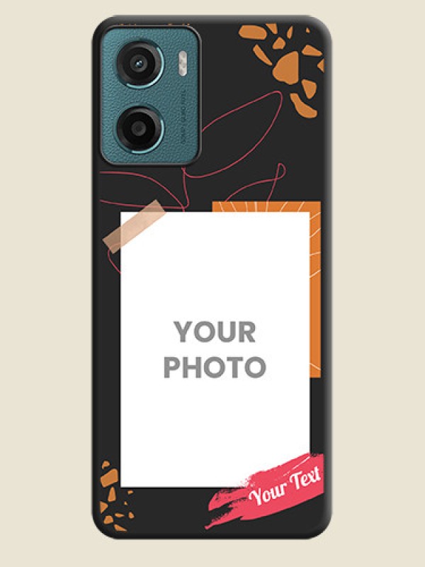 Custom Orange Photo Frame On Space Black Custom Soft Matte Mobile Back Cover - Motorola G05 - alternate view
