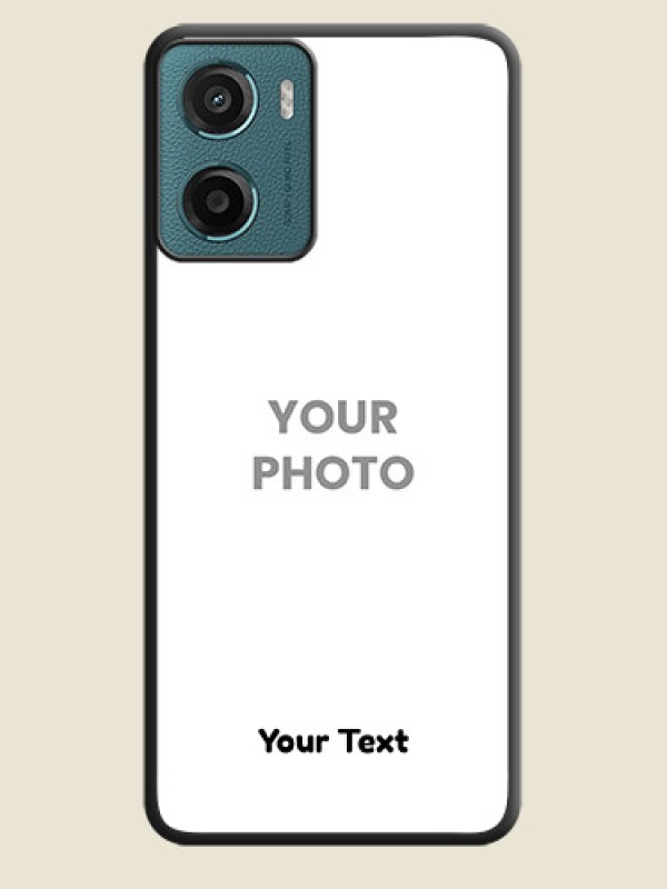 Custom Full Single Pic Upload With Text On Space Black Custom Soft Matte Mobile Back Cover - Motorola G05 - alternate view