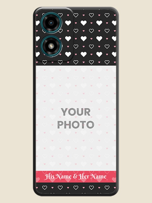 Custom White Color Love Symbols with Text Design - Photo on Space Black Soft Matte Phone Cover - Motorola G24 Power - alternate view