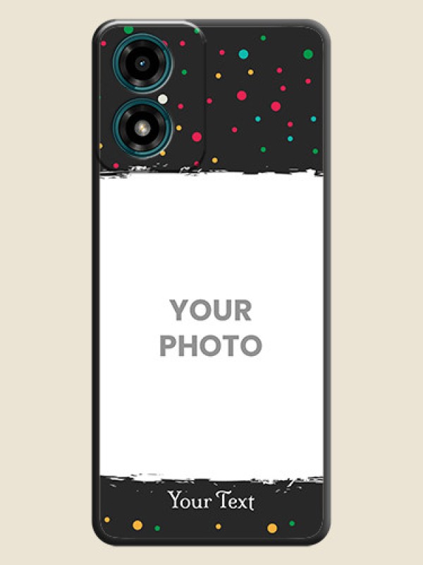 Custom Multicolor Dotted Pattern with Text on Space Black Custom Soft Matte Phone Back Cover - Motorola G24 Power - alternate view