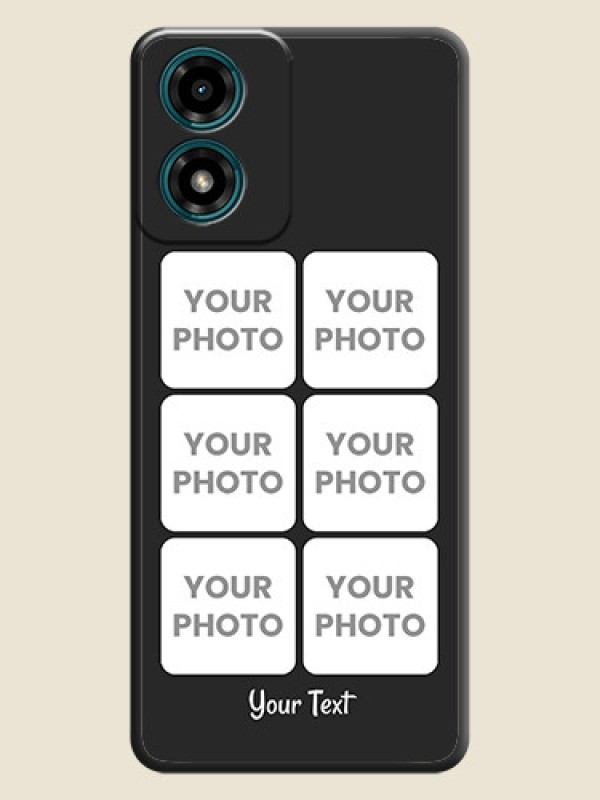 Custom Floral Art with 6 Image Holder - Photo on Space Black Soft Matte Mobile Case - Motorola G24 Power - alternate view